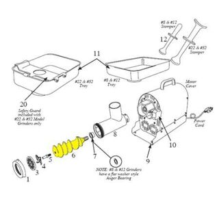 Get parts for Grinder, #12 Electric SS Auger 08-1202