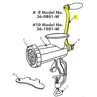 Get parts for Handle, #10 Manual Meat Grinder 36-1009