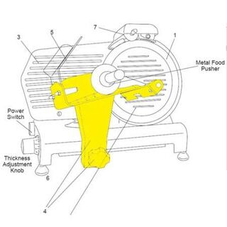 Get parts for 10 inch Slicer Food Pusher Arm Assembly 83-0856