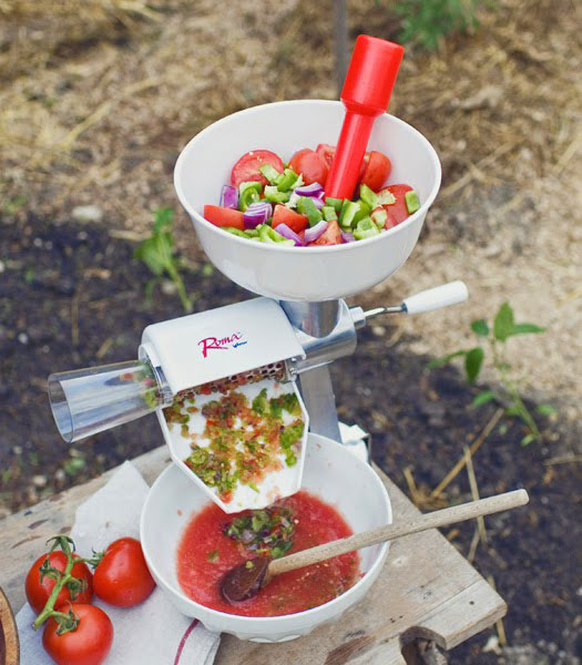 salsa in strainer