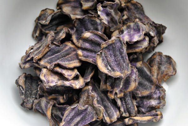 Salt & Vinegar Blue Potato Chips with a Dehydrator